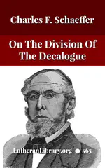On The Division Of The Decalogue by Charles Schaeffer [Journal Article]